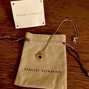 David Yurman Sterling Silver Heart Cable Necklace
